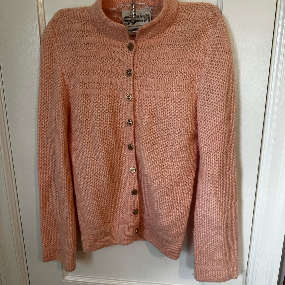 St. John Pink Cardigan Sweater